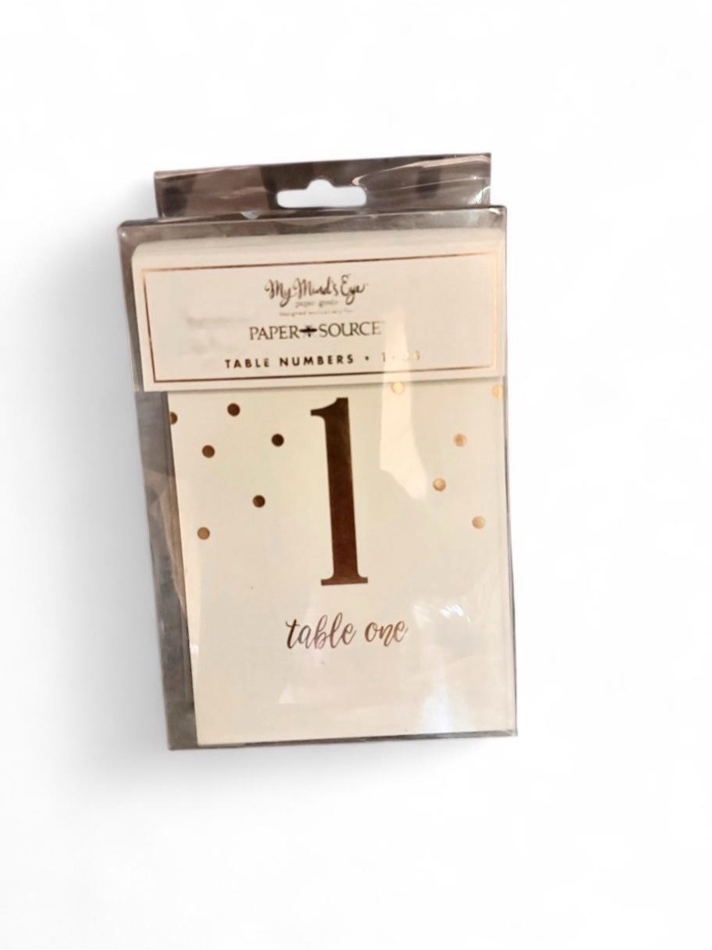 Paper Source Table Numbers 1-24 Gold Foil New! Retail $14.95